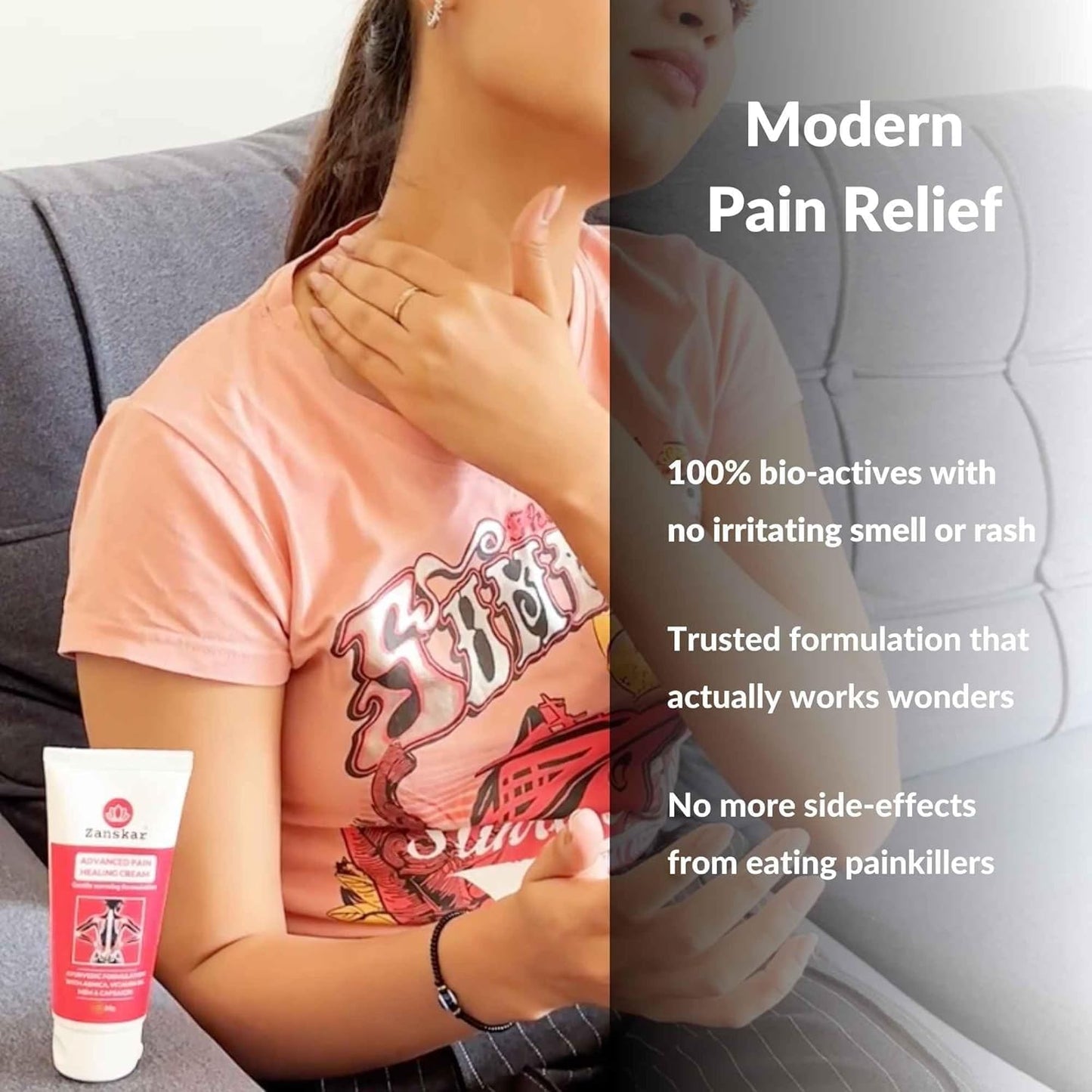 Advanced Pain Healing Cream | Deep Relief from Back Pain, Knee Pain, Neck Pain, Shoulder Pain & Sprains