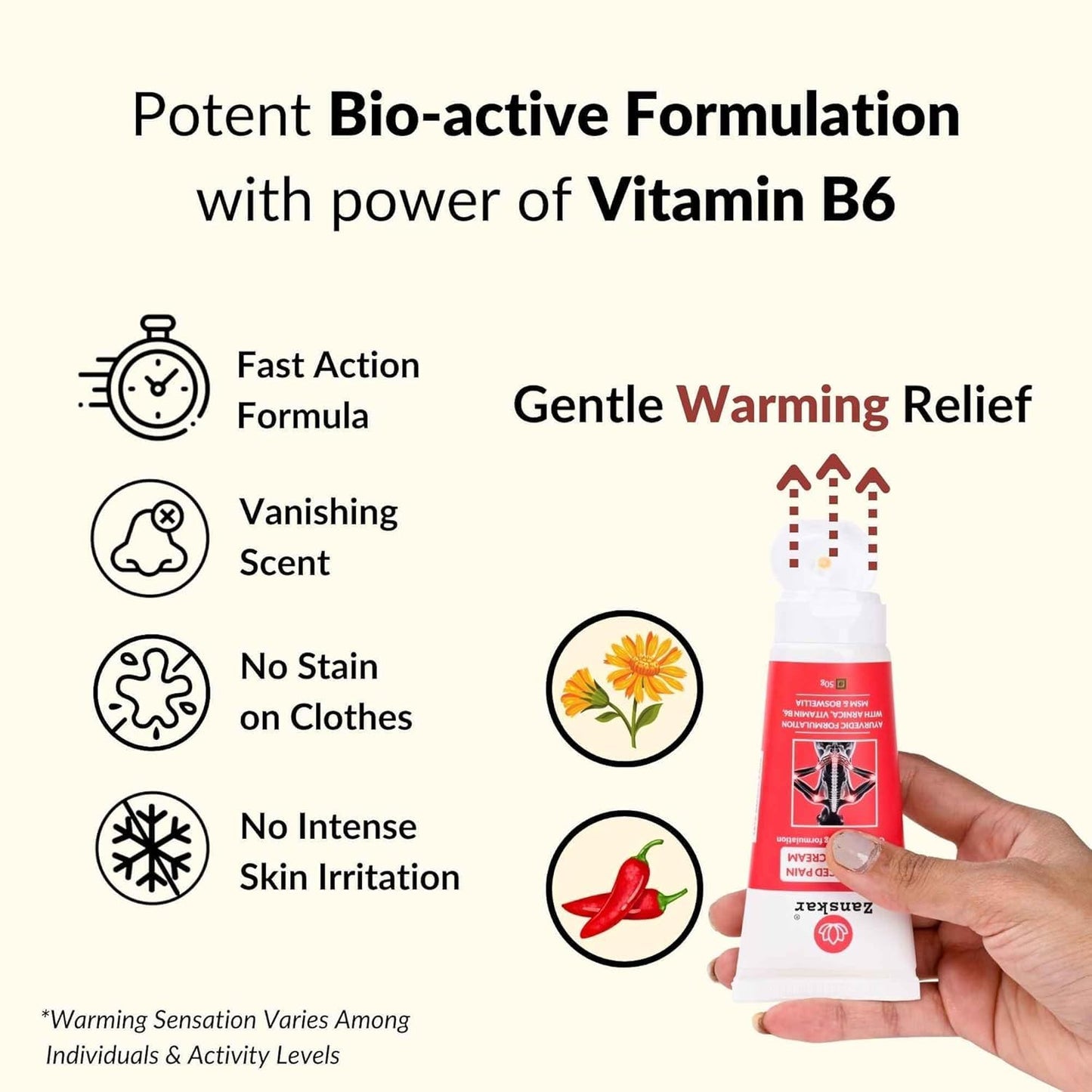 Advanced Pain Healing Cream | Deep Relief from Back Pain, Knee Pain, Neck Pain, Shoulder Pain & Sprains